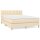 vidaXL Boxspringbett mit Matratze Creme 140x200 cm Stoff