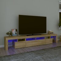vidaXL TV-Schrank mit LED-Leuchten Sonoma-Eiche...
