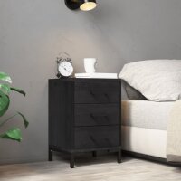 vidaXL Nachttisch Schwarz 40x30x55 cm Massivholz Kiefer...