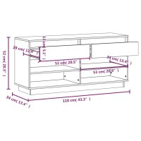 vidaXL Schuhregal Grau 110x34x52 cm Massivholz Kiefer