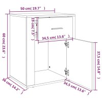 vidaXL Nachttisch Hochglanz-Wei&szlig; 50x36x60 cm Holzwerkstoff