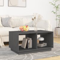 vidaXL Couchtisch Grau 80x50x40 cm Massivholz Kiefer