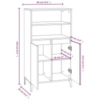 vidaXL Highboard Sonoma-Eiche 60x36x110 cm Holzwerkstoff