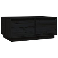 vidaXL Couchtisch Schwarz 80x50x35 cm Massivholz Kiefer