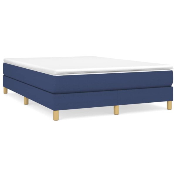 vidaXL Boxspringbett Blau 140x200 cm Stoff