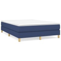 vidaXL Boxspringbett Blau 140x200 cm Stoff