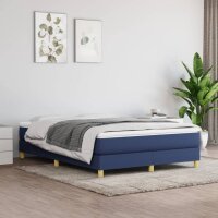 vidaXL Boxspringbett Blau 140x200 cm Stoff