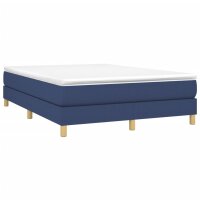 vidaXL Boxspringbett Blau 140x200 cm Stoff