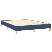 vidaXL Boxspringbett Blau 140x200 cm Stoff