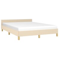 vidaXL Bettgestell mit Kopfteil Creme 140x190 cm Stoff