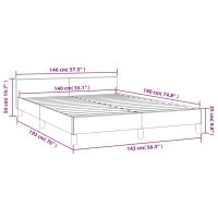 vidaXL Bettgestell mit Kopfteil Creme 140x190 cm Stoff