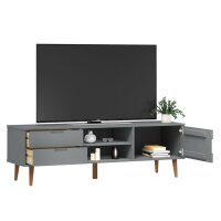 vidaXL TV-Schrank MOLDE Grau 158x40x49 cm Massivholz Kiefer