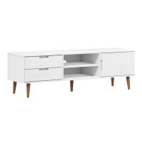 vidaXL TV-Schrank MOLDE Wei&szlig; 158x40x49 cm Massivholz Kiefer