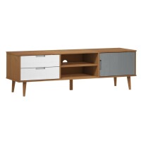 vidaXL TV-Schrank MOLDE Braun 158x40x49 cm Massivholz Kiefer