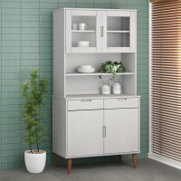 vidaXL Highboard-Oberteil MOLDE Weiß 90x35x100 cm...