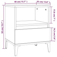 vidaXL Nachttische 2 Stk. Hochglanz-Wei&szlig; 40x35x50 cm