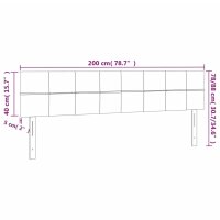 WOWONA Kopfteile 2 Stk. Dunkelgrau 100x5x78/88 cm Stoff