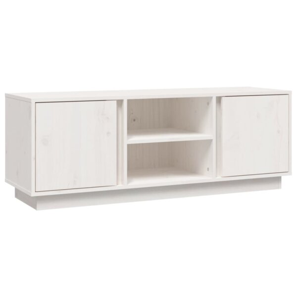 vidaXL TV-Schrank Wei&szlig; 110x35x40,5 cm Massivholz Kiefer