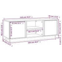 vidaXL TV-Schrank Wei&szlig; 110x35x40,5 cm Massivholz Kiefer