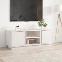 vidaXL TV-Schrank Wei&szlig; 110x35x40,5 cm Massivholz Kiefer