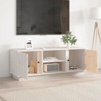 vidaXL TV-Schrank Wei&szlig; 110x35x40,5 cm Massivholz Kiefer