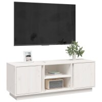 vidaXL TV-Schrank Wei&szlig; 110x35x40,5 cm Massivholz Kiefer