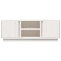 vidaXL TV-Schrank Wei&szlig; 110x35x40,5 cm Massivholz Kiefer