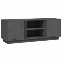 vidaXL TV-Schrank Grau 110x35x40,5 cm Massivholz Kiefer