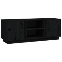 vidaXL TV-Schrank Schwarz 110x35x40,5 cm Massivholz Kiefer