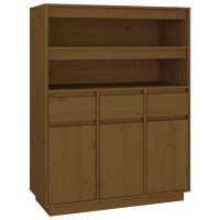 vidaXL Highboard Honigbraun 89x40x116,5 cm Massivholz Kiefer