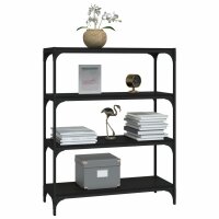 vidaXL B&uuml;cherregal Schwarz 80x33x100 cm Holzwerkstoff und Stahl