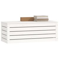 vidaXL Truhe Wei&szlig; 89x36,5x33 cm Massivholz Kiefer