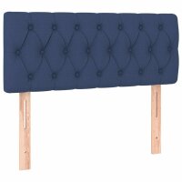 vidaXL Boxspringbett mit Matratze Blau 90x200 cm Stoff