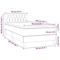 vidaXL Boxspringbett mit Matratze Blau 90x200 cm Stoff