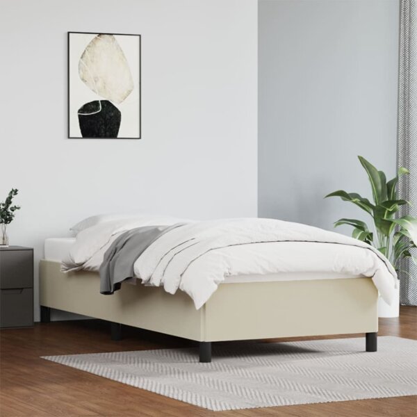 vidaXL Bettgestell Creme 80x200 cm Kunstleder