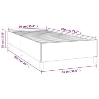 vidaXL Bettgestell Cappuccino-Braun 90x200 cm Kunstleder