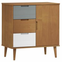 vidaXL Sideboard MOLDE Braun 76,5x40x80 cm Massivholz Kiefer