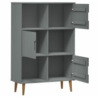 vidaXL B&uuml;cherregal MOLDE Grau 90x35x133,5 cm Massivholz Kiefer