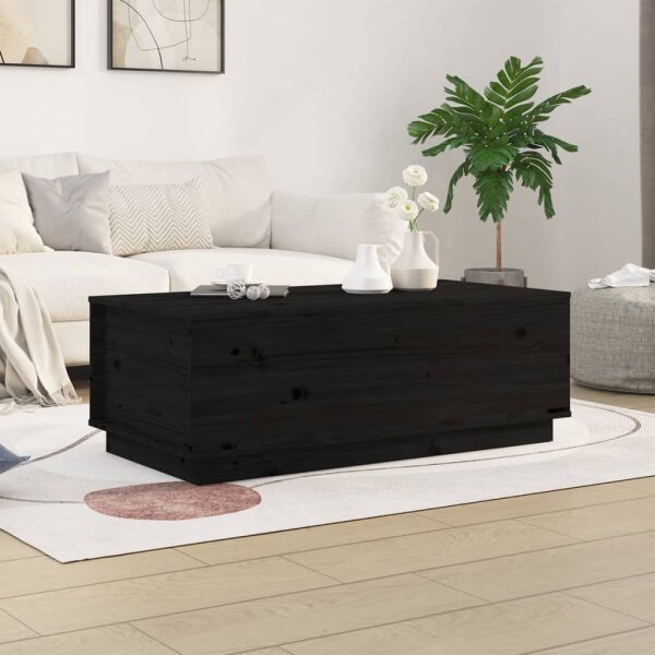 vidaXL Couchtisch Schwarz 100x50x35 cm Massivholz Kiefer