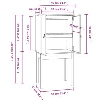 vidaXL Highboard Wei&szlig; 60x40x120 cm Massivholz Kiefer