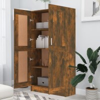 vidaXL B&uuml;cherschrank R&auml;uchereiche 82,5x30,5x150 cm Holzwerkstoff