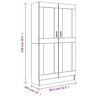 vidaXL B&uuml;cherschrank R&auml;uchereiche 82,5x30,5x150 cm Holzwerkstoff