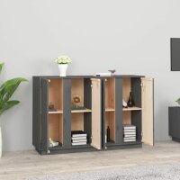 vidaXL Sideboard Grau 120x35x80 cm Massivholz Kiefer