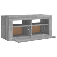 vidaXL TV-Schrank mit LED-Leuchten Grau Sonoma 90x35x40 cm