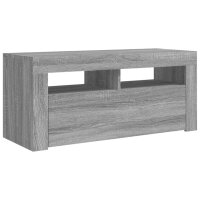 vidaXL TV-Schrank mit LED-Leuchten Grau Sonoma 90x35x40 cm