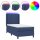 vidaXL Boxspringbett mit Matratze &amp; LED Blau 90x190 cm Stoff