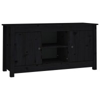 vidaXL TV-Schrank Schwarz 103x36,5x52 cm Massivholz Kiefer