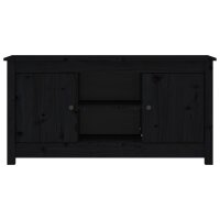 vidaXL TV-Schrank Schwarz 103x36,5x52 cm Massivholz Kiefer