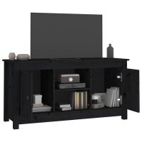 vidaXL TV-Schrank Schwarz 103x36,5x52 cm Massivholz Kiefer