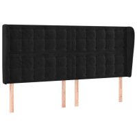 vidaXL Kopfteil mit Ohren Schwarz 183x23x118/128 cm Samt